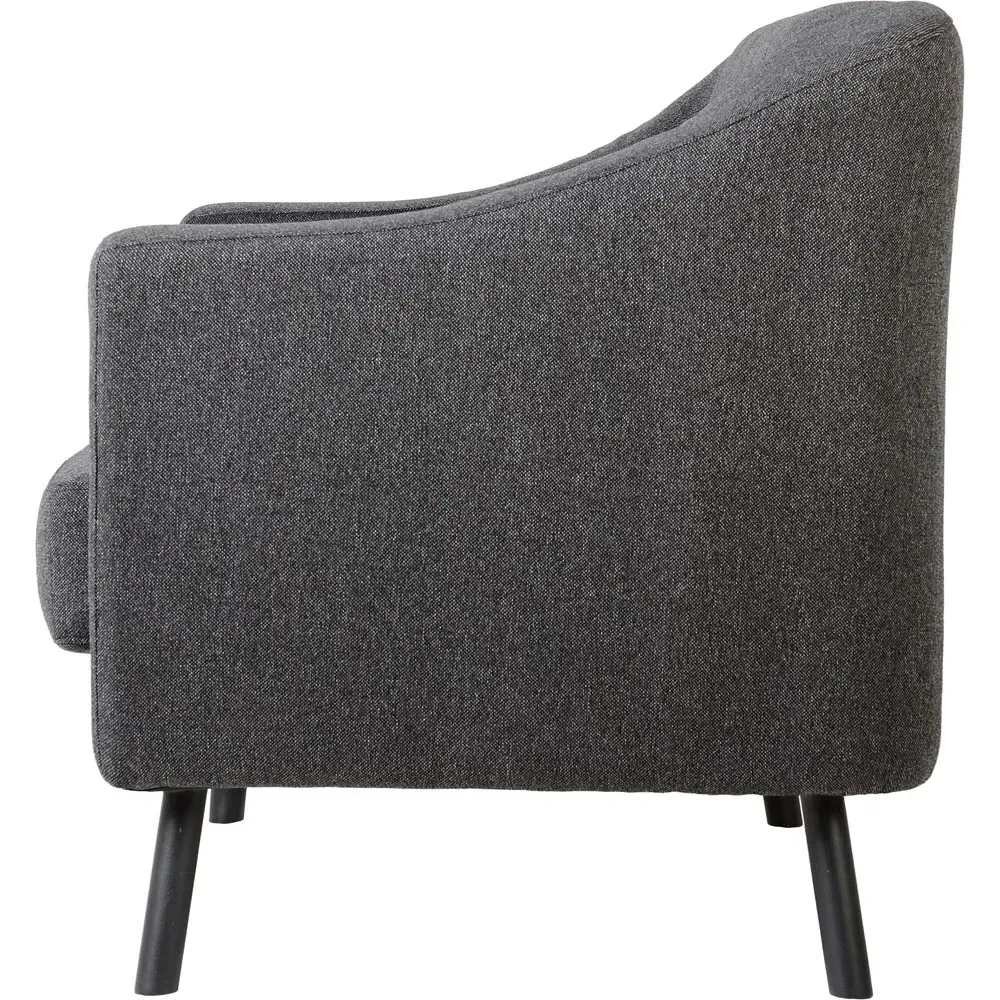 Ashley 2-Seater Sofa with Buttoned Detail - Dark Grey, Fabric