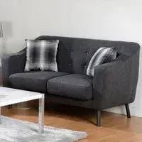 Ashley 2-Seater Sofa with Buttoned Detail - Dark Grey, Fabric