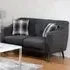 Ashley 2-Seater Sofa with Buttoned Detail - Dark Grey, Fabric