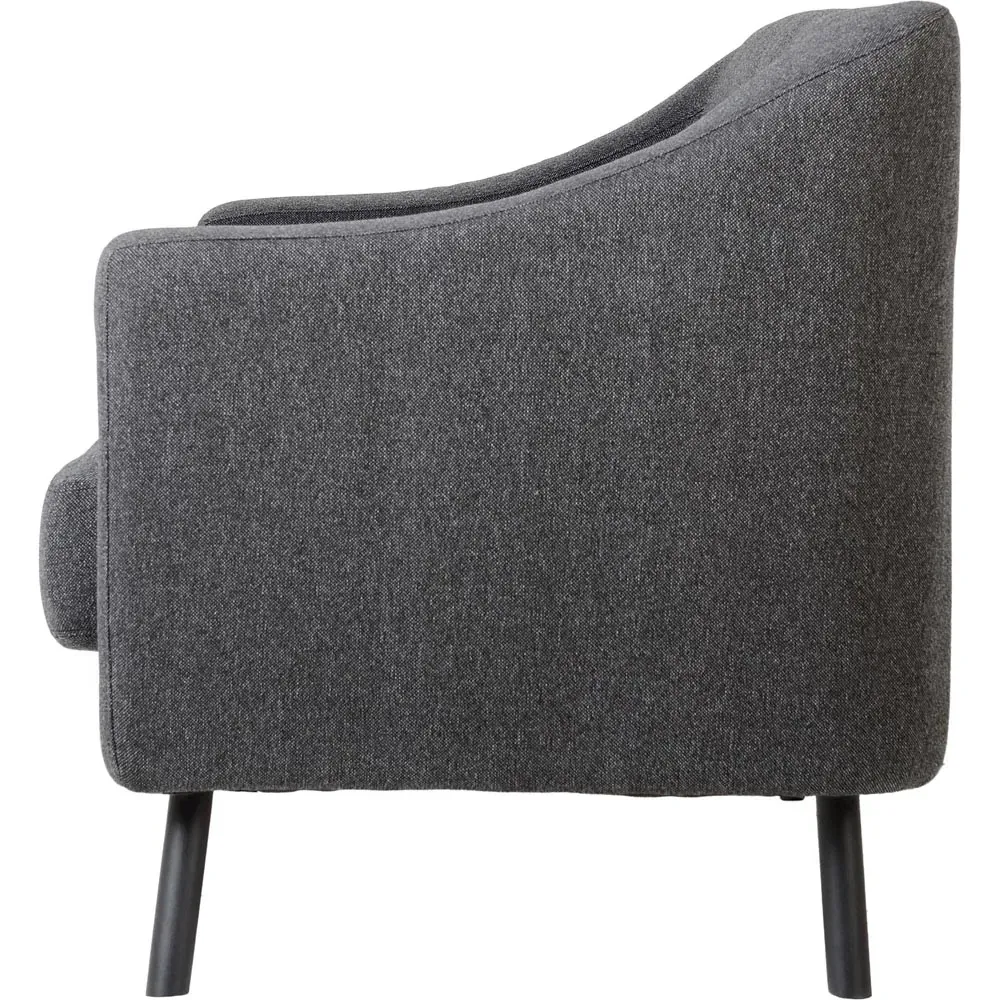 Ashley 3-Seater Sofa with Buttoned Detail - Dark Grey, Fabric