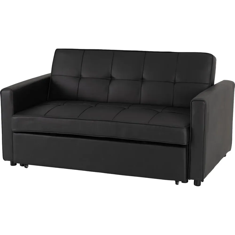 Astoria Double Sleeper Sofa Bed - Black, PU