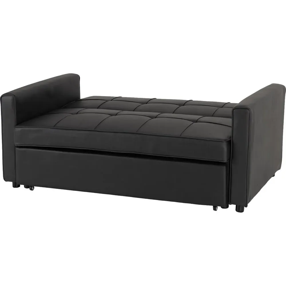 Astoria Double Sleeper Sofa Bed - Black, PU