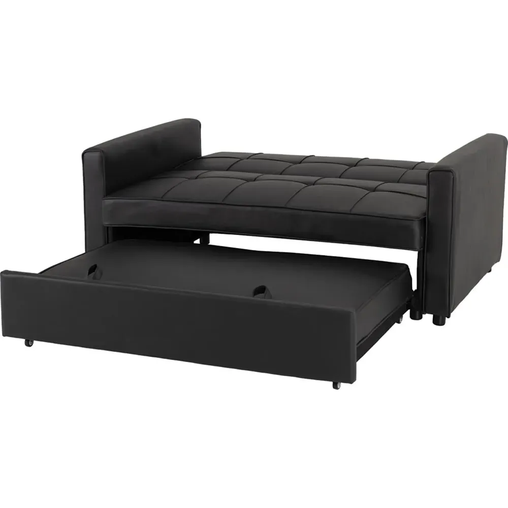 Astoria Double Sleeper Sofa Bed - Black, PU