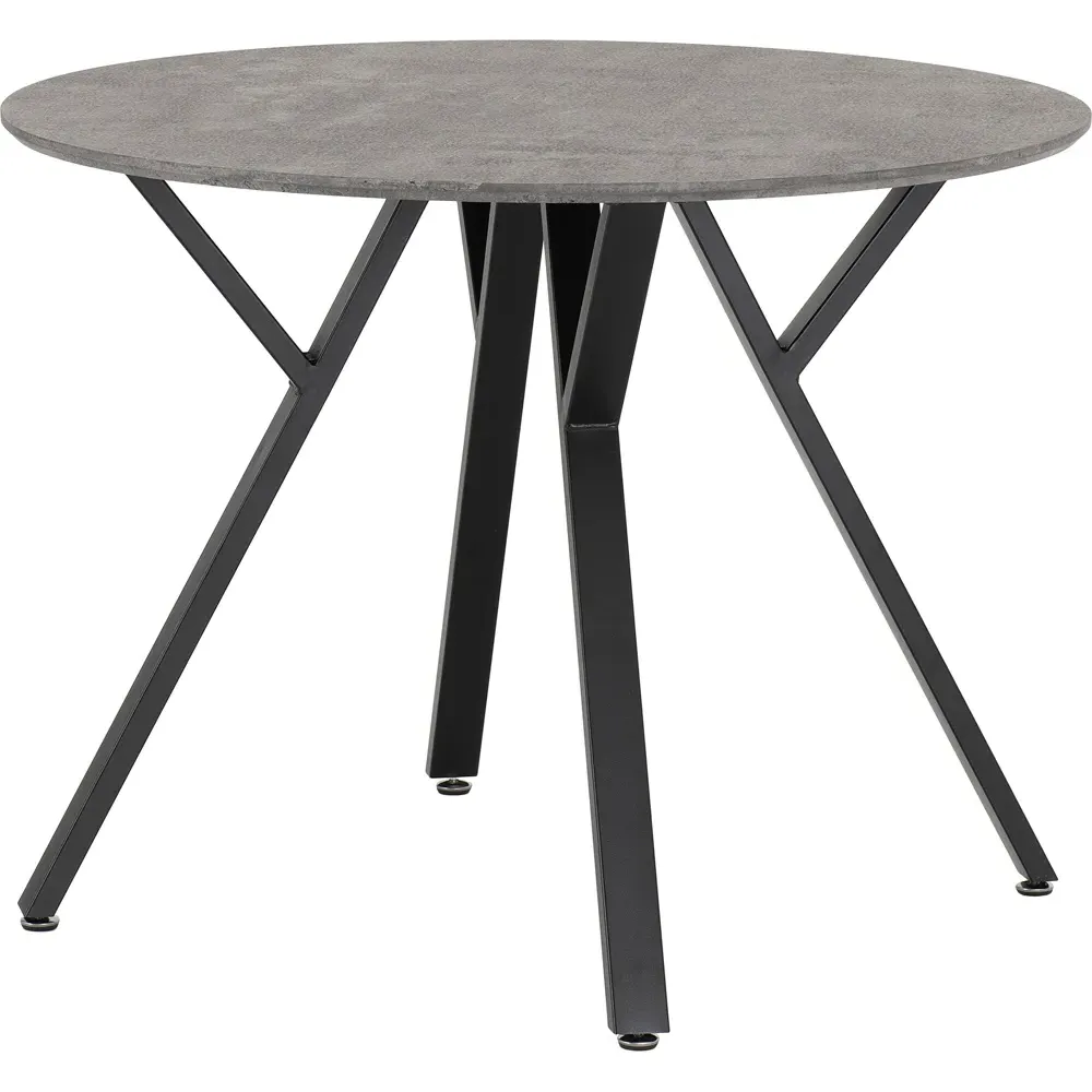 Athens 4-Seater Round Dining Table - Concrete Grey