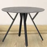 Athens 4-Seater Round Dining Table - Concrete Grey