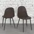 Athens Set of 2 Dining Chairs - Brown, PU Leather