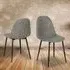 Athens Set of 2 Dining Chairs - Grey, PU Leather