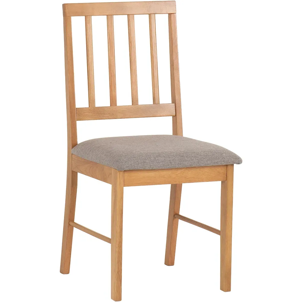 Austin Set of 2 Dining Chairs - Grey, Oak Effect