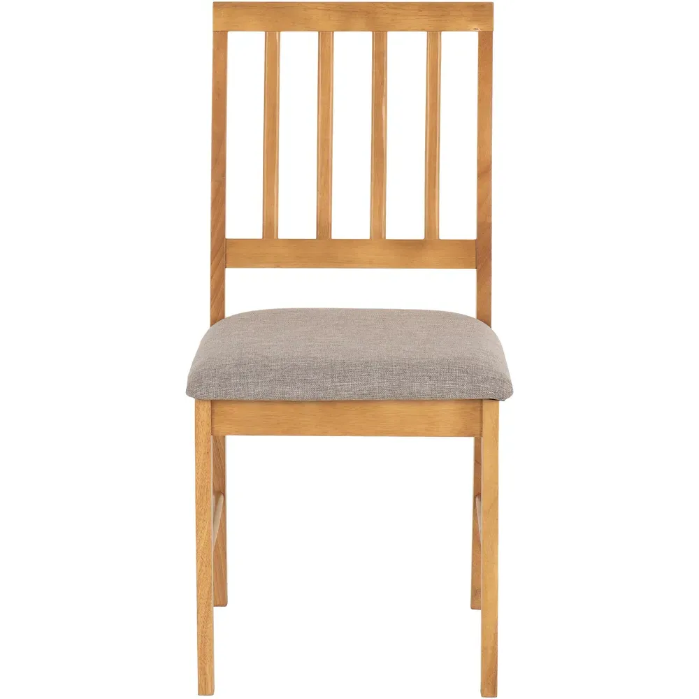 Austin Set of 2 Dining Chairs - Grey, Oak Effect