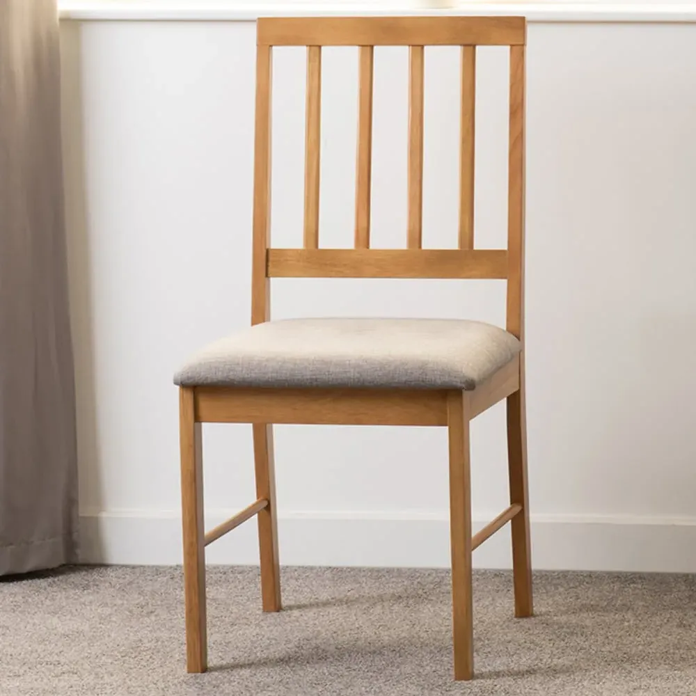 Austin Set of 2 Dining Chairs - Grey, Oak Effect