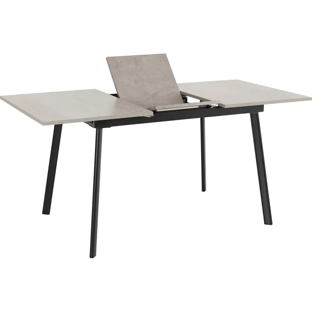 Avery 4 Seater Extending Dining Table - Concrete Grey, Oak