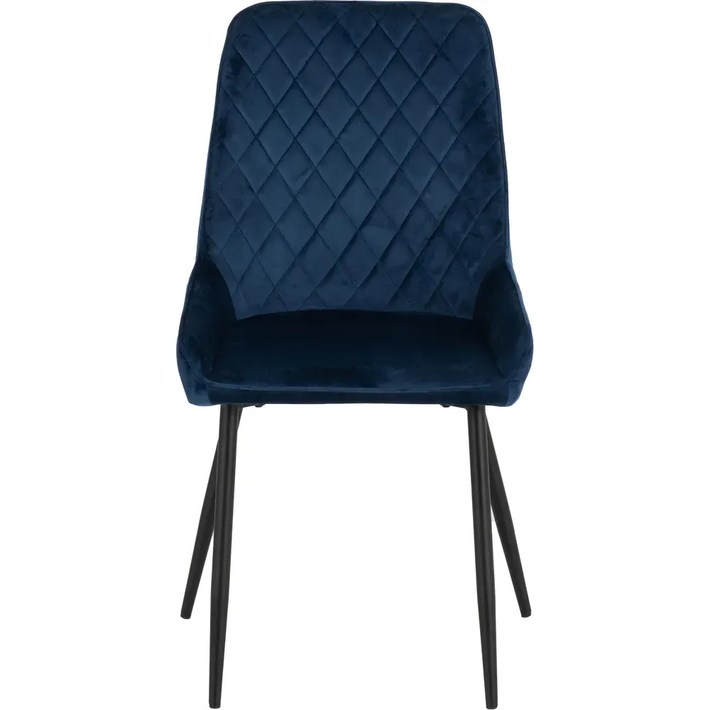 Avery Set of 2 Dining Chairs - Blue, Velvet