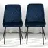 Avery Set of 2 Dining Chairs - Blue, Velvet