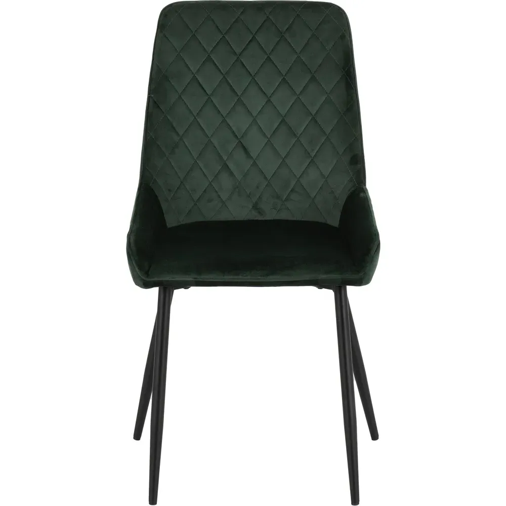 Avery Set of 2 Dining Chairs - Green, Velvet