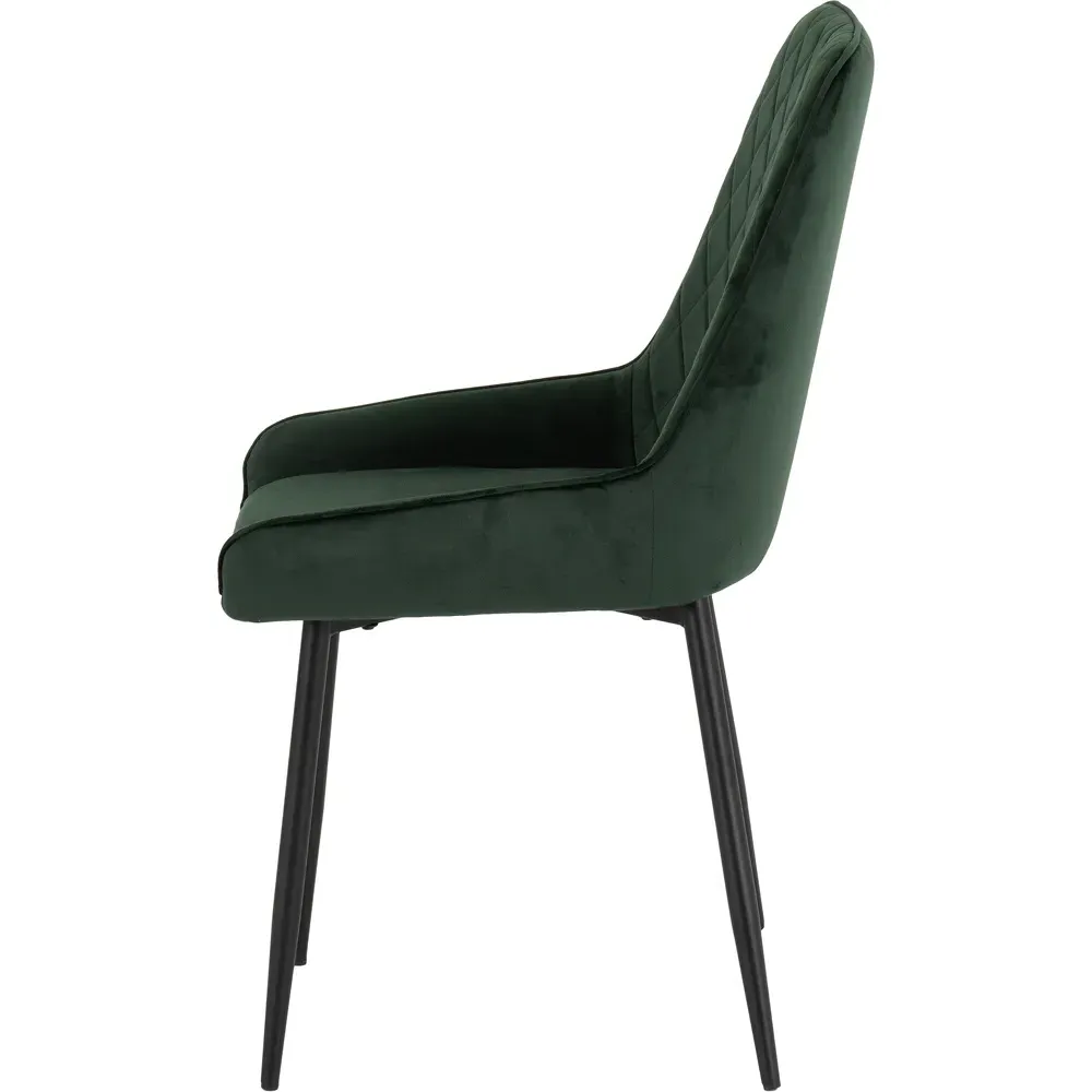 Avery Set of 2 Dining Chairs - Green, Velvet