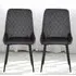 Avery Set of 2 Dining Chairs - Grey, Velvet