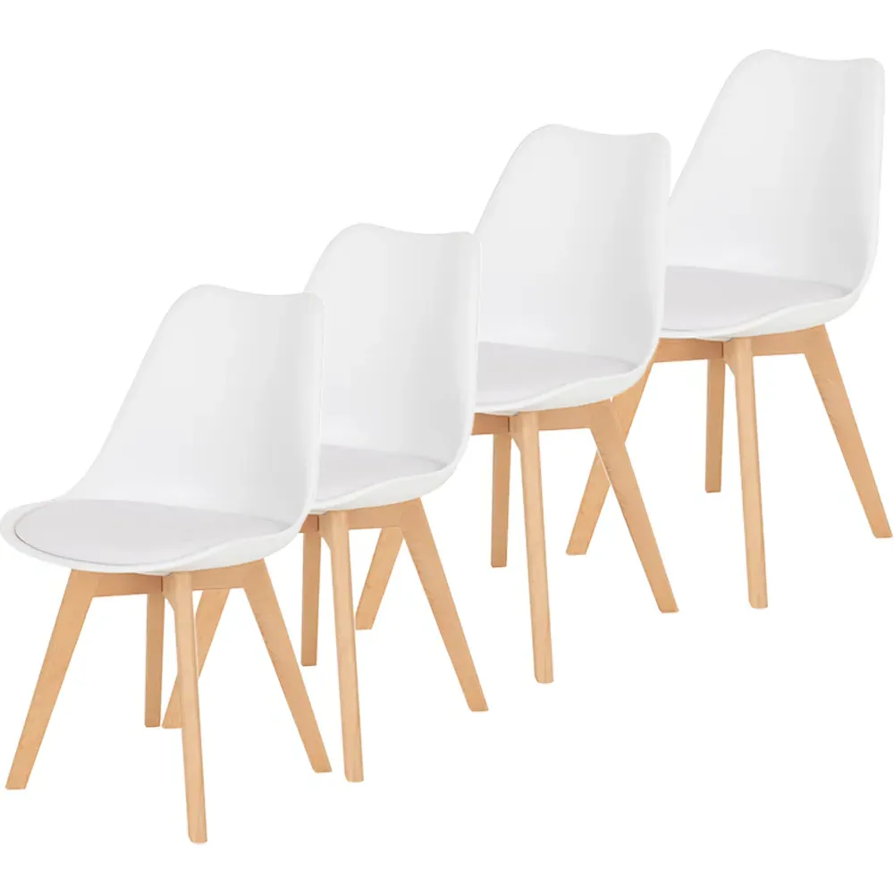 Bendal Set of 2 Dining Chairs - White, Faux Leather