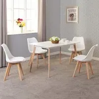 Bendal Set of 2 Dining Chairs - White, Faux Leather