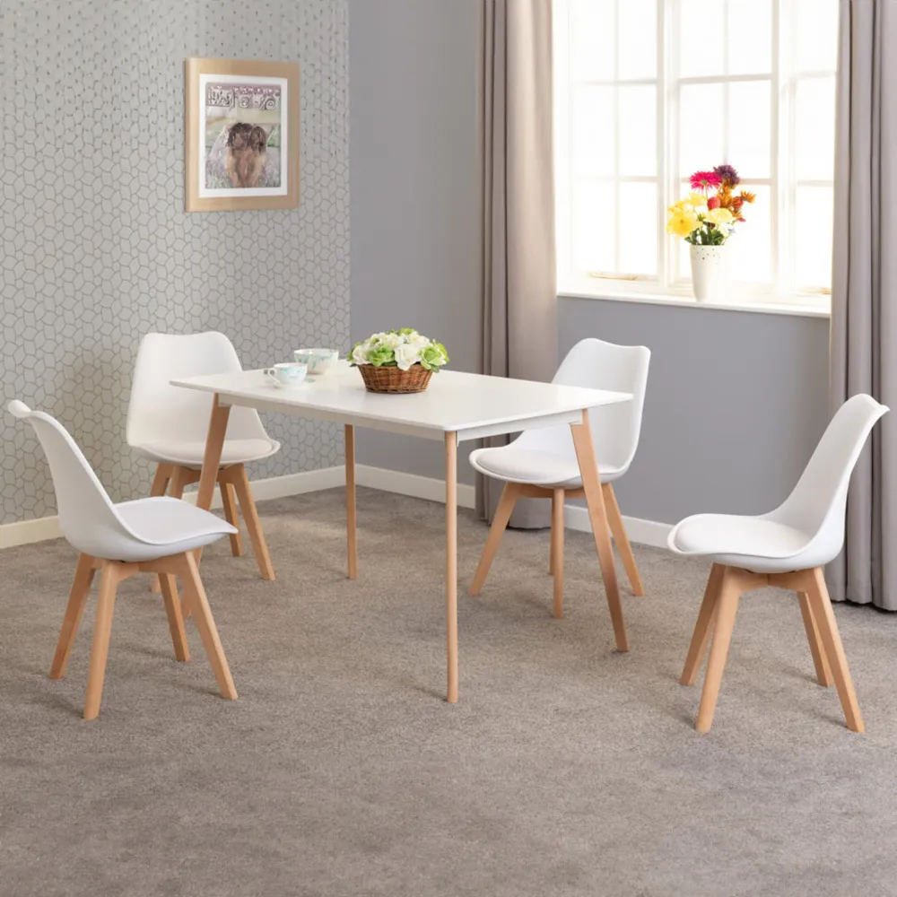 Bendal Set of 2 Dining Chairs - White, Faux Leather image