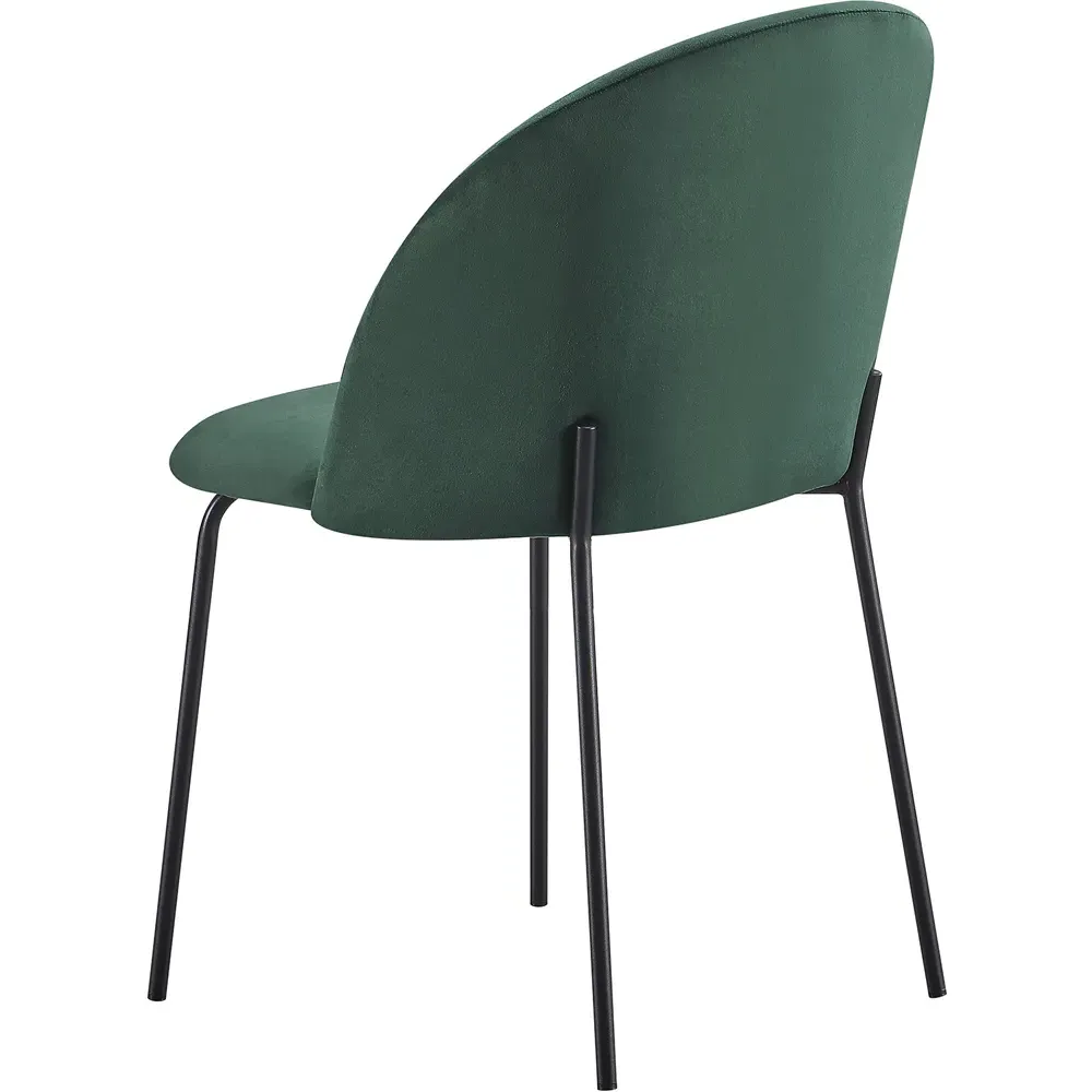 Boston Set of 4 Dining Chairs - Emerald Green, Velvet