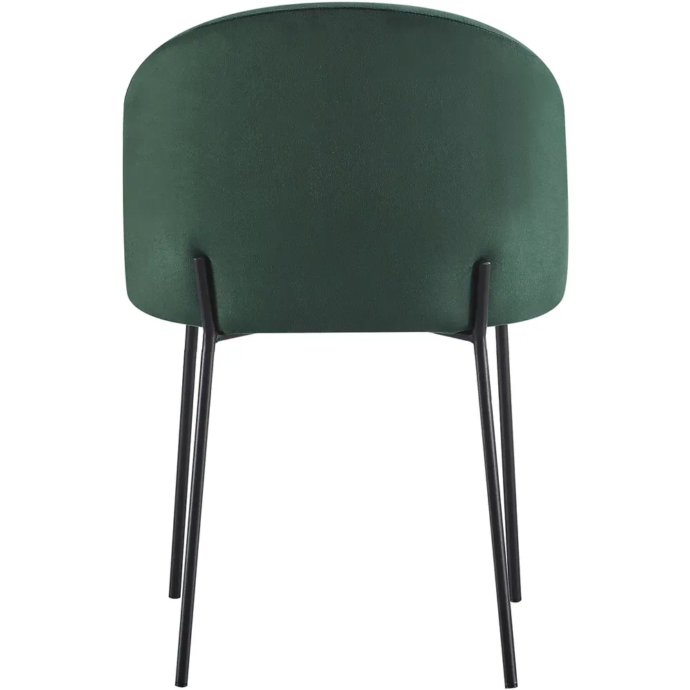 Boston Set of 4 Dining Chairs - Emerald Green, Velvet