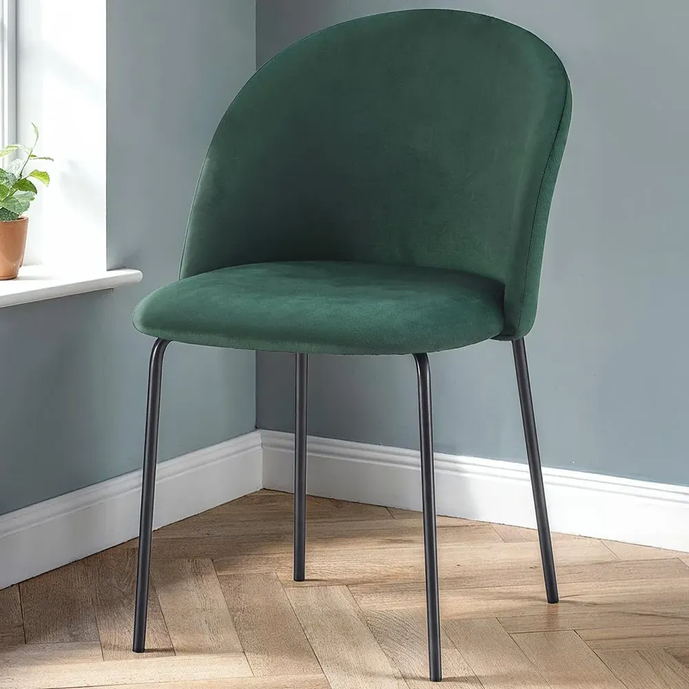 Boston Set of 4 Dining Chairs - Emerald Green, Velvet image
