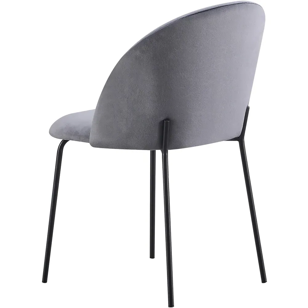 Boston Set of 4 Dining Chairs - Grey, Velvet