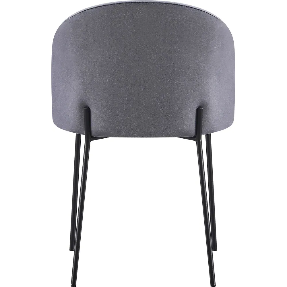 Boston Set of 4 Dining Chairs - Grey, Velvet