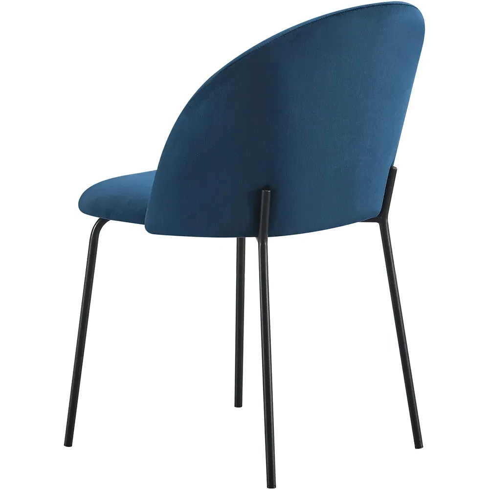 Boston Set of 4 Dining Chairs - Sapphire Blue, Velvet