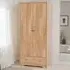 Carlton 2 Door Single Drawer Wardrobe - Medium Oak