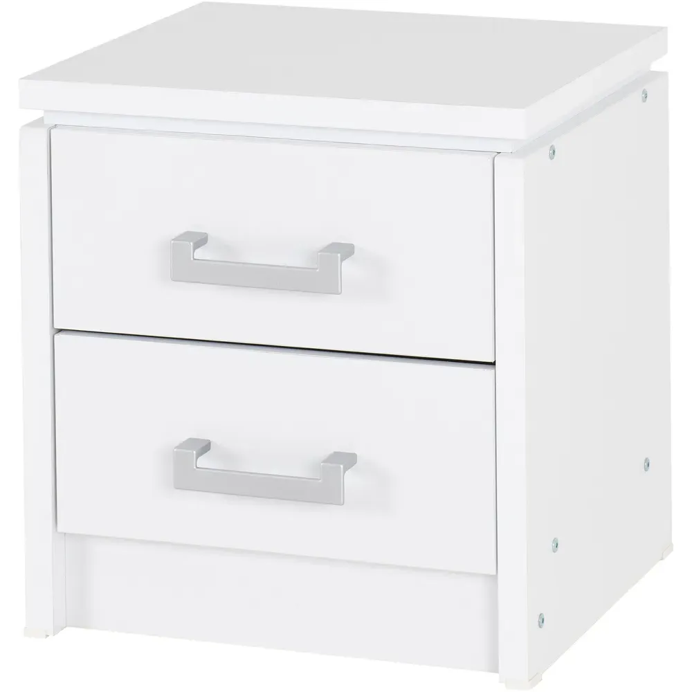 Charles 2 Drawer Bedside Table - White