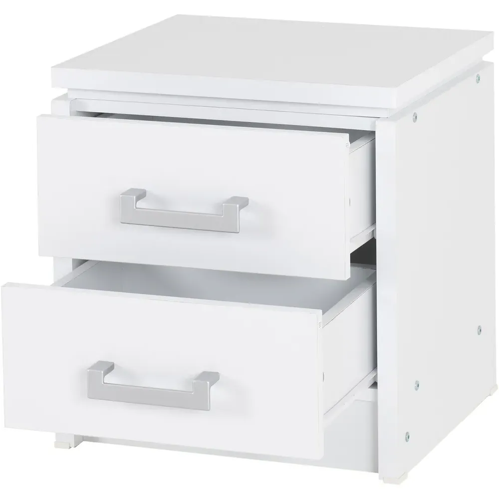 Charles 2 Drawer Bedside Table - White