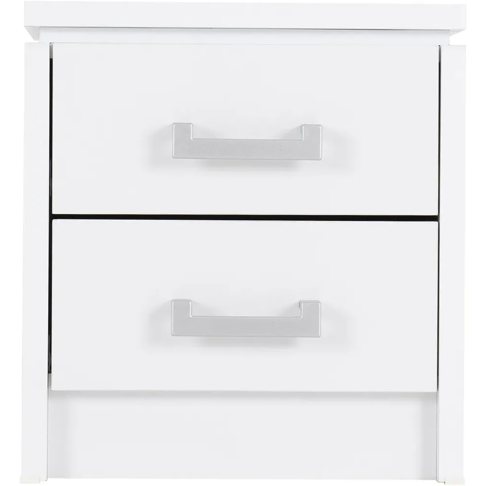 Charles 2 Drawer Bedside Table - White