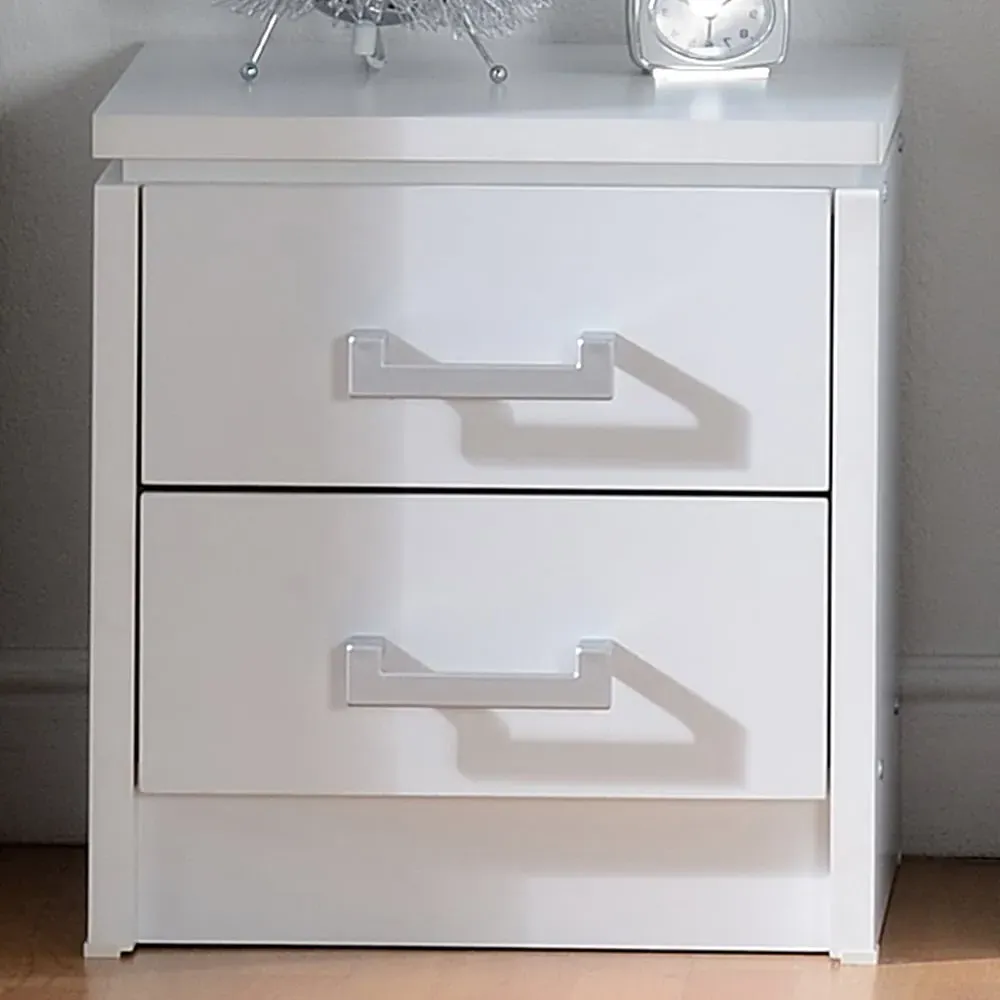Charles 2 Drawer Bedside Table - White image