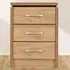 Charles 3 Drawer Bedside Table - Brown, Oak Effect Veneer