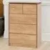 Charles 5 Drawer Chest of Drawers - Brown, Oak Effect Veneer