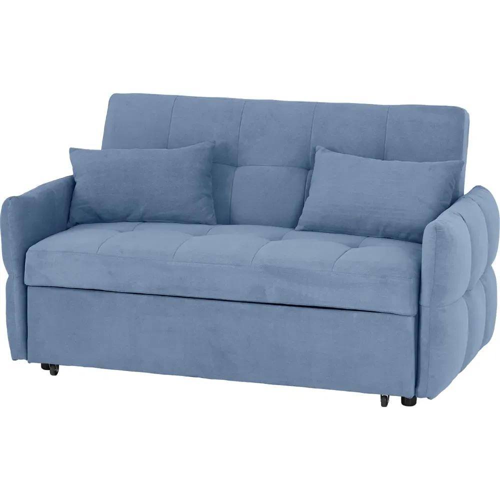 Chelsea 2-Seater Sofa Bed with Click-Clack - Blue, Fabric