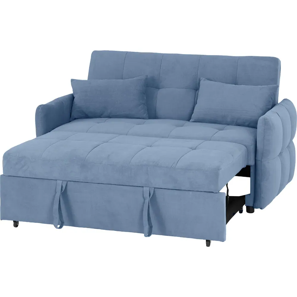 Chelsea 2-Seater Sofa Bed with Click-Clack - Blue, Fabric