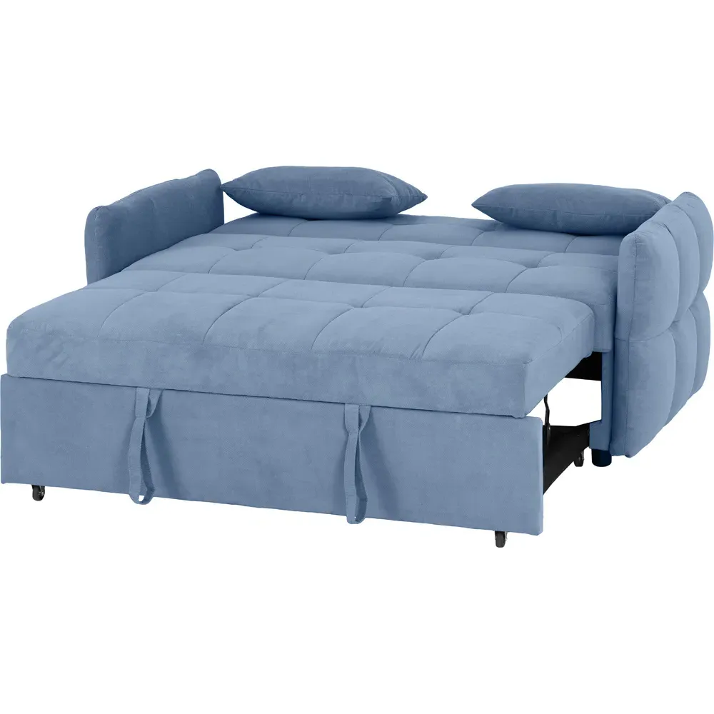 Chelsea 2-Seater Sofa Bed with Click-Clack - Blue, Fabric
