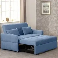 Chelsea 2-Seater Sofa Bed with Click-Clack - Blue, Fabric