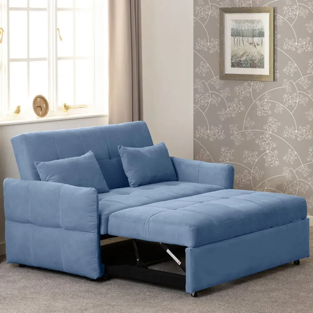 Chelsea 2-Seater Sofa Bed with Click-Clack - Blue, Fabric image