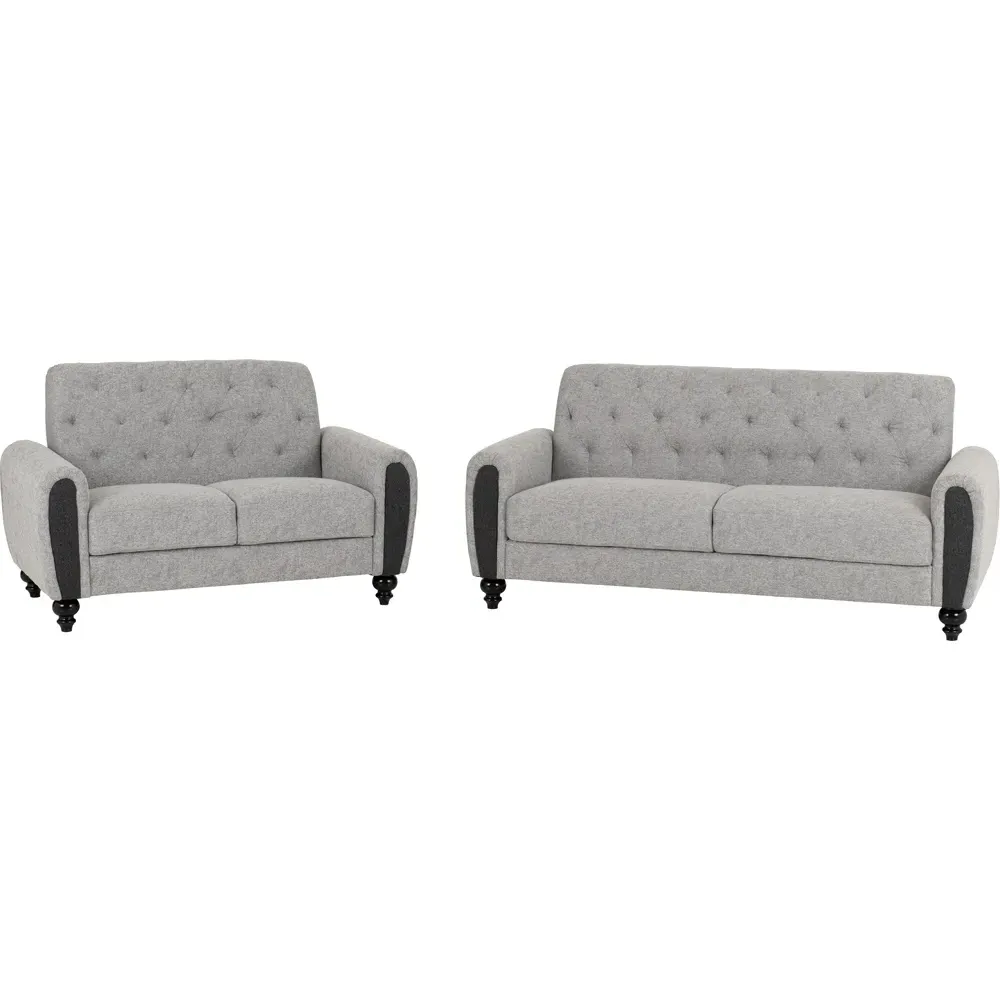 Chester 5-Seater Sofa Set - Light Grey