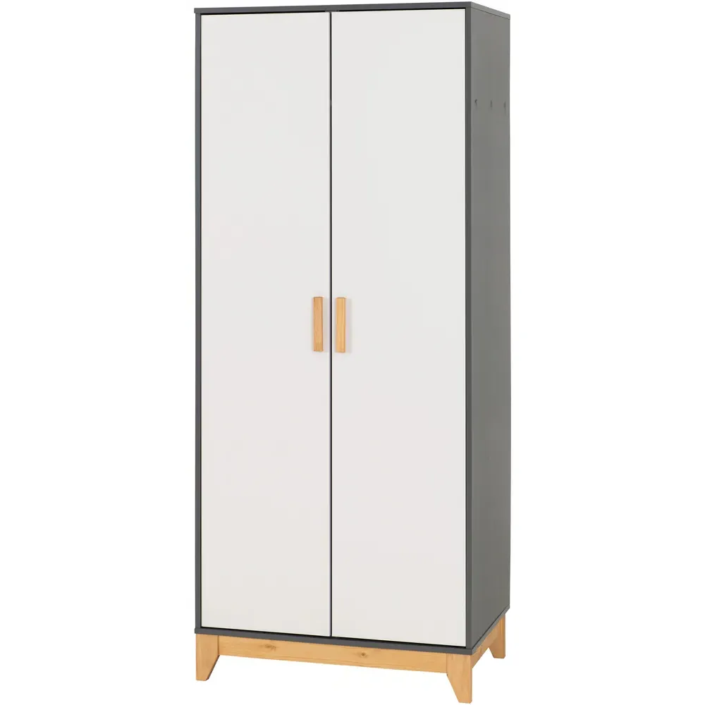 Cleveland 2 Door Wardrobe - White, Grey