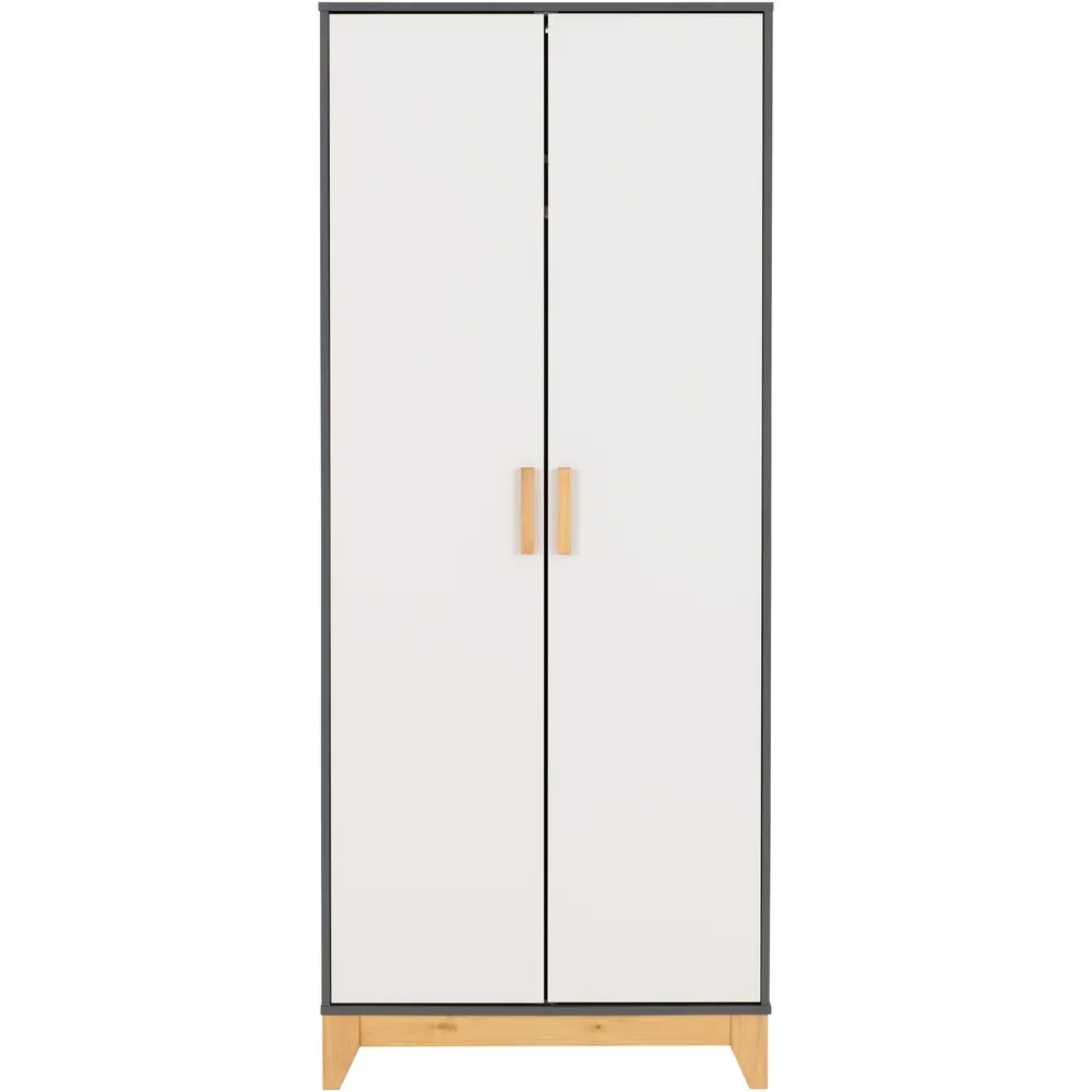 Cleveland 2 Door Wardrobe - White, Grey