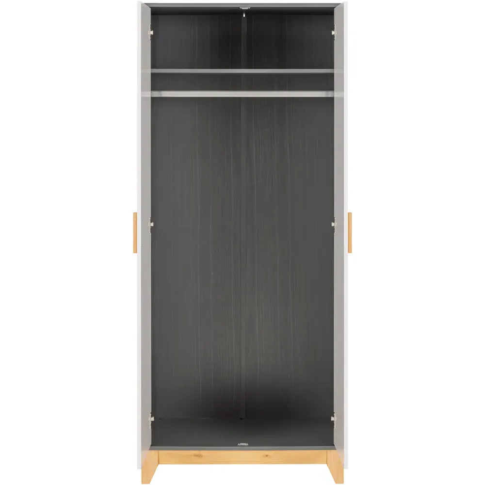 Cleveland 2 Door Wardrobe - White, Grey