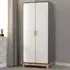 Cleveland 2 Door Wardrobe - White, Grey