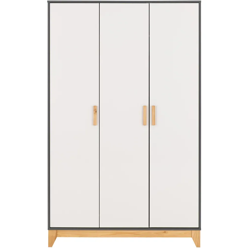 Cleveland 3 Door Wardrobe - White, Grey