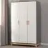Cleveland 3 Door Wardrobe - White, Grey