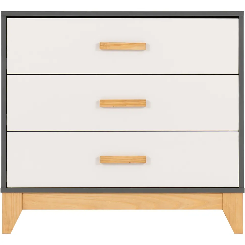 Cleveland 3 Drawer Chest of Drawers - White, Grey