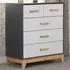 Cleveland 5 Drawer Chest of Drawers - White, Grey